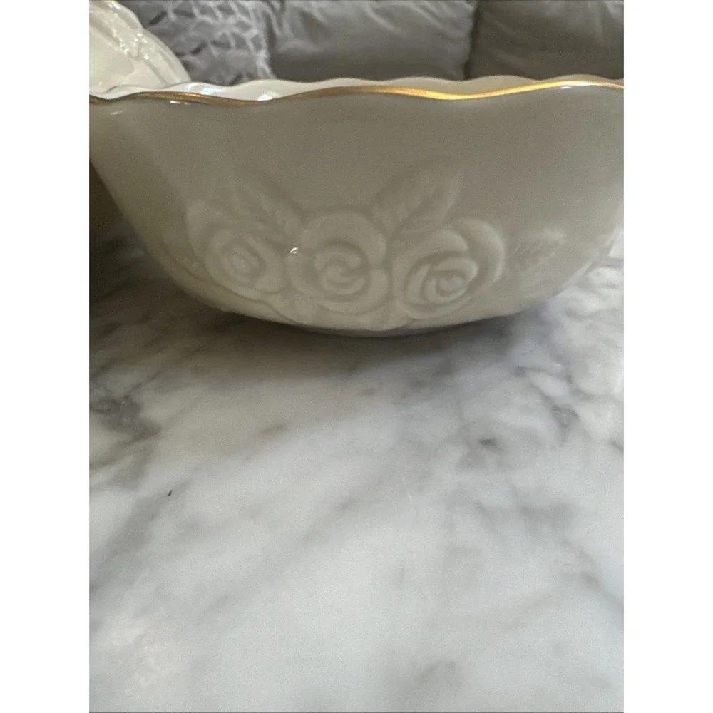 Lenox Ivory Porcelain - Rose Blossom Bud Vase Embossed 7 1/2